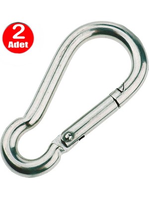 Alet Çantam 12 mm Yaylı Karabina Salıncak Hamak Askı Kanca Kilidi -2 Adet