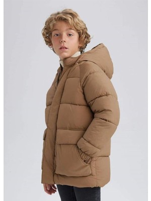 DeFacto Erkek Çocuk Su İtici Kapüşonlu Kaban