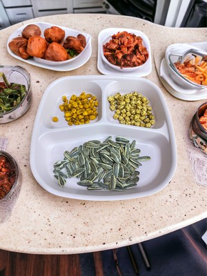 Holly Home Bölmeli Kahvaltı Tabağı Plastik Piknik Çerez Yemek Servis Tabağı 21,5X23X3,5CM