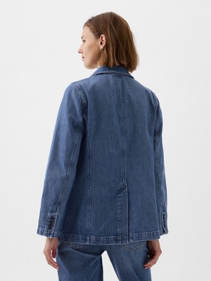 Gap Kadın Mavi Denim Blazer Ceket