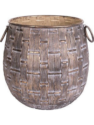 Herdekora Metal Saksı Kulplu 34X36 Cm.