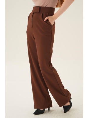 Rays 4055A Cırtlı Palazzo Pantolon Kahve