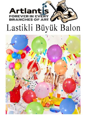 Artlantis Lastikli Balon Zıpzıp 20 Adet Ipli Balon Lateks Büyük Balon Punch Panç Renkli Balon