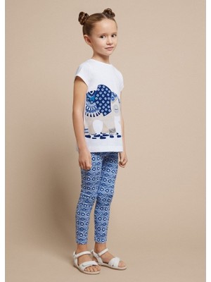 Mayoral Kız Çocuk T-Shirt Tayt Takım Mavi