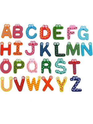 Piramigo Ahşap Mıknatıslı Neşeli Harfler