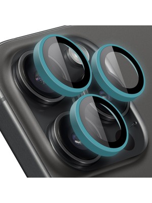Buff iPhone 15 Pro Max / 15 Pro Neon Metal Lens Koruyucu Sky Blue
