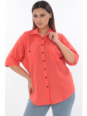 Lady Majestic %100 Cotton Büyük Beden Gömlek