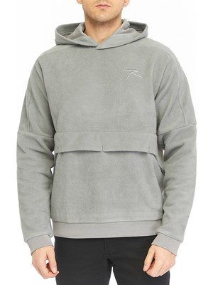 Raru Erkek Kapüşonlu Polar Sweatshirt Dıves Gri