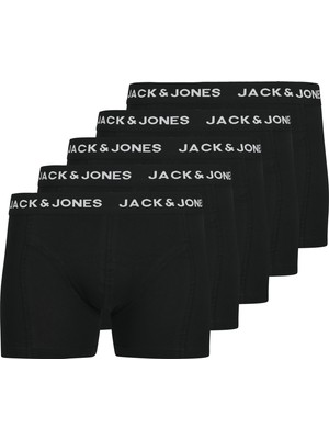 Jack & Jones Erkek Logolu Beli Lastikli 5'li Boxer Paketi - Anthony