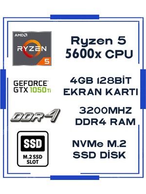 Zeiron Augustus X35 Ryzen 5 5600X 32GB 512GB M.2 Nvme SSD GTX1050TI Sıvı Soğutmalı Oyuncu Masaüstü Bilgisayar