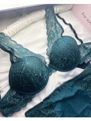 Es Lingerie Mermaid Işlemeli Destekli Yüksek Bel Sütyen Takım