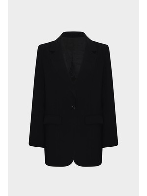 Açelya Okcu Premium Oversize Cep Detaylı Kadın Blazer Ceket