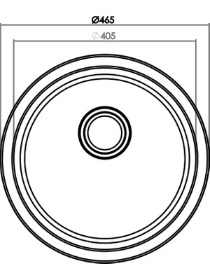 Gradde Sıyah Oval 47cm Çapında Tezgahaltı,Üstü,Sıfır Granıt Evye Gr47c