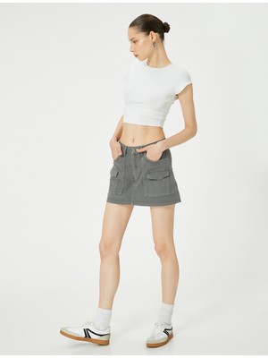 Koton Kargo Mini Etek Rahat Kalıp Önden Cep Detaylı