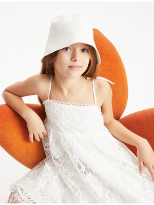 Koton Dantelli Elbise Midi Boy Ince Askılı Astarlı