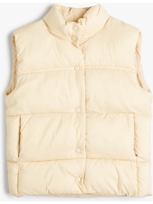 Koton Şişme Yelek Dik Yaka Fermuarlı Cepli