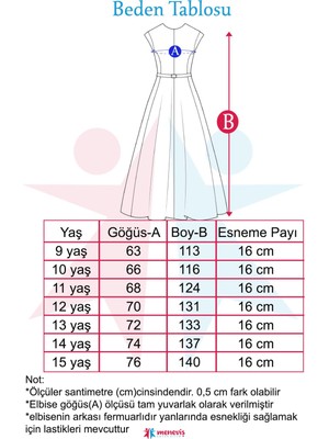 Meneviş Fiyonklu Kız Çocuk Uzun Abiye ELBISE_MNVS0771