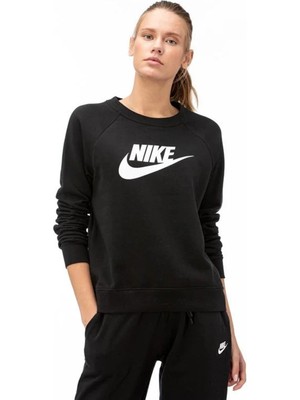 Nike Futura Fleece Crew Sweatshirt Orta Kalınlıkta Kadın Sweatshirt Siyah