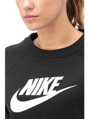 Nike Futura Fleece Crew Sweatshirt Orta Kalınlıkta Kadın Sweatshirt Siyah