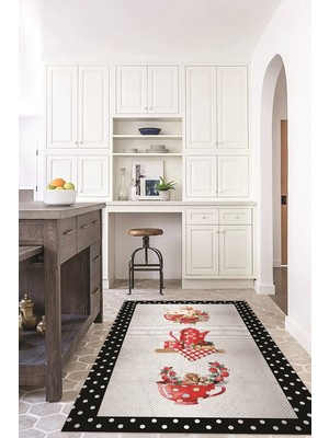 Napoli Home Dijital Baskılı Kaymaz Taban Yıkanabilir Renkli Modern Mutfak Halısı, N-Mutfak-01-Renkli,