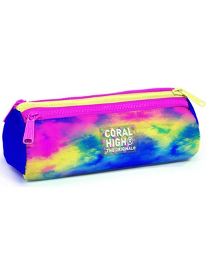 Coral High Renkli Batik Desenli Üç Bölmeli Kalem Çantası 22057