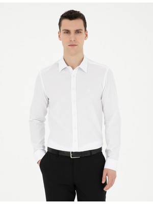 Pierre Cardin Erkek Beyaz Slim Fit Uzun Kollu Gömlek 50282969-VR013