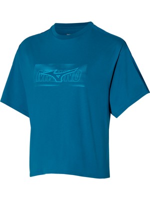 Mizuno Athletics Graphic Kadın Tişört Mavi