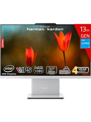 Lenovo Ideacentre Aıo 24IRH9 Intel Core I5-13420H 24GB Ddr5 512GB SSD Intel UHD Graphics Freedos 23.8 IPS 100Hz Fhd Klavye+Mouse Beyaz F0HN0055TR-24512 All In One Bilgisayar