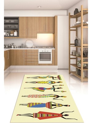 Napoli Home Dijital Baskılı Kaymaz Taban Yıkanabilir Renkli Modern Mutfak Halısı, N-Mutfak-40-Renkli,