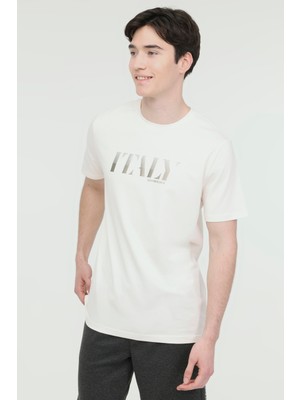 Lumberjack ml Owen 11ITL1067 4fx Kırık Beyaz Erkek Kısa Kol T-Shirt