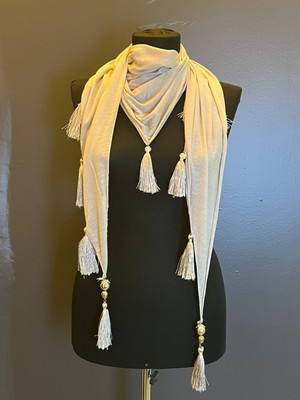 Gönülden Tasarım Saten Püsküllü 1. Kalite Penye Tasarım Fular Şal