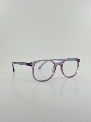 Tekno Trust 47 Açık Mor Mavi Işık Filtreli Ekran Gözlüğü Mor Plastik Mor UV400 Şeffaf Oval