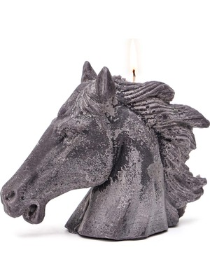 Missi Dekoratif At Kafası Mum Antrasit