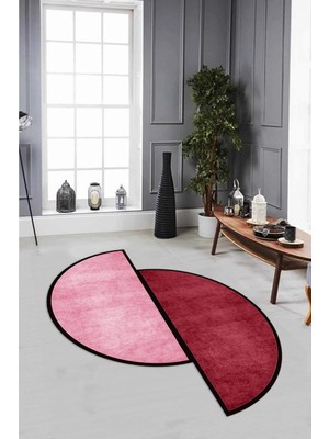 Napoli Home Dijital Baskılı Kaymaz Taban Yıkanabilir Lazer Kesim Yolluk Mutfak Salon Halısı, N-Lazer-26-Kırmızı,