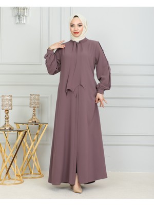 Kadeem Giyim Kolu Düğmeli Kravat Yaka Ferace-Petek Kumaş