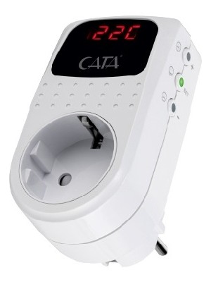 Cata CT-9187 Dijital Priz Regülatör 16 Amper LED Göstergeli Elektrik Prizi Beyaz Renk