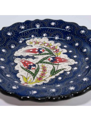 Selenart 13 cm Lenger Rölyefli Tabak Iznik Motifli