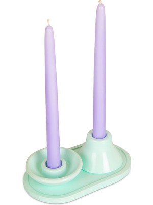 Candu Things Mint Yeşil Beton Tepsili Şamdan Seti