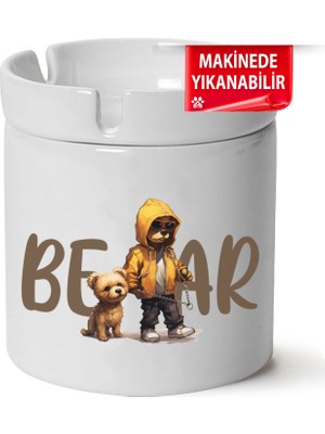 Çakılap Sevimli Ayıcık  Baskılı Porselen At-Söndür Küllük (Kl-Hyvn-Ayı)