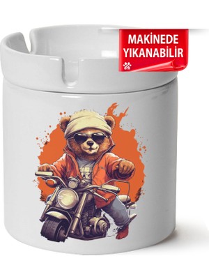 Çakılap Sevimli Ayıcık  Baskılı Porselen At-Söndür Küllük (Kl-Hyvn-Ayı)