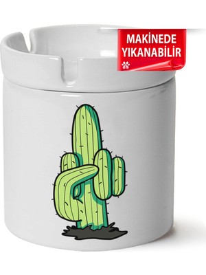 Çakılap Fucktus Baskılı Porselen At-Söndür Küllük (Kl-Krs)