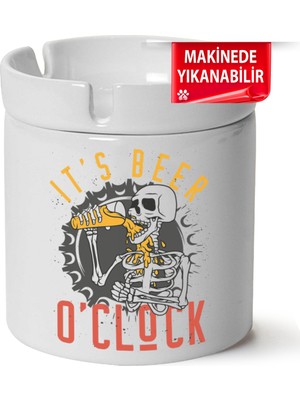 Çakılap It's Beer O'clock  Baskılı Porselen At-Söndür Küllük (Kl-Yzl)