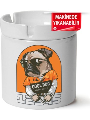 Çakılap Sevimli Köpek  Baskılı Porselen At-Söndür Küllük (Kl-Hyvn-Kpk)