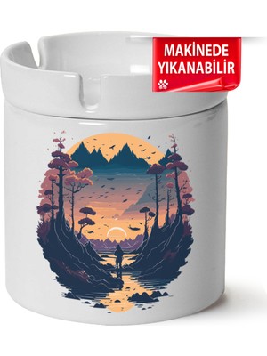 Çakılap Kamp, Karvan, Doğa Baskılı Porselen At-Söndür Küllük (Kl-Dg)