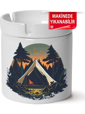 Çakılap Kamp, Karvan, Doğa Baskılı Porselen At-Söndür Küllük (Kl-Dg)