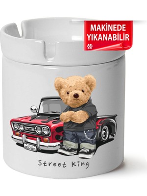 Çakılap Sevimli Ayıcık  Baskılı Porselen At-Söndür Küllük (Kl-Hyvn-Ayı)