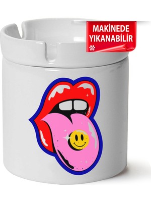 Çakılap Retro  Baskılı Porselen At-Söndür Küllük (Kl-Rtr)