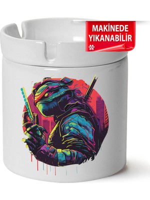 Çakılap Ninja Kaplumbağa Baskılı Porselen At-Söndür Küllük (Kl-Krs)