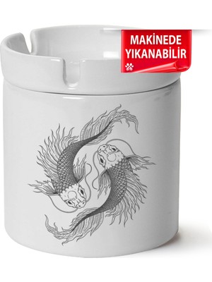 Çakılap Balık Baskılı Porselen At-Söndür Küllük (Kl-Hyvn-Dgr)
