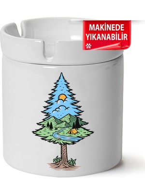 Çakılap Kamp, Karvan, Doğa Baskılı Porselen At-Söndür Küllük (Kl-Dg)